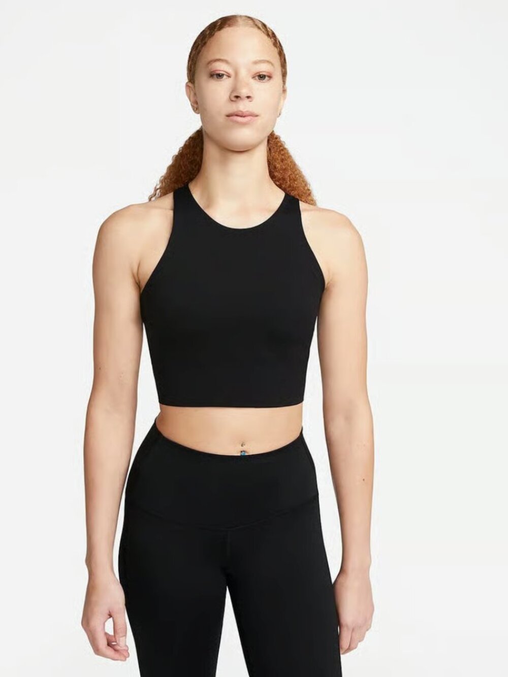 Nike Yoga Cropped Tank with Shelf Bra - Large